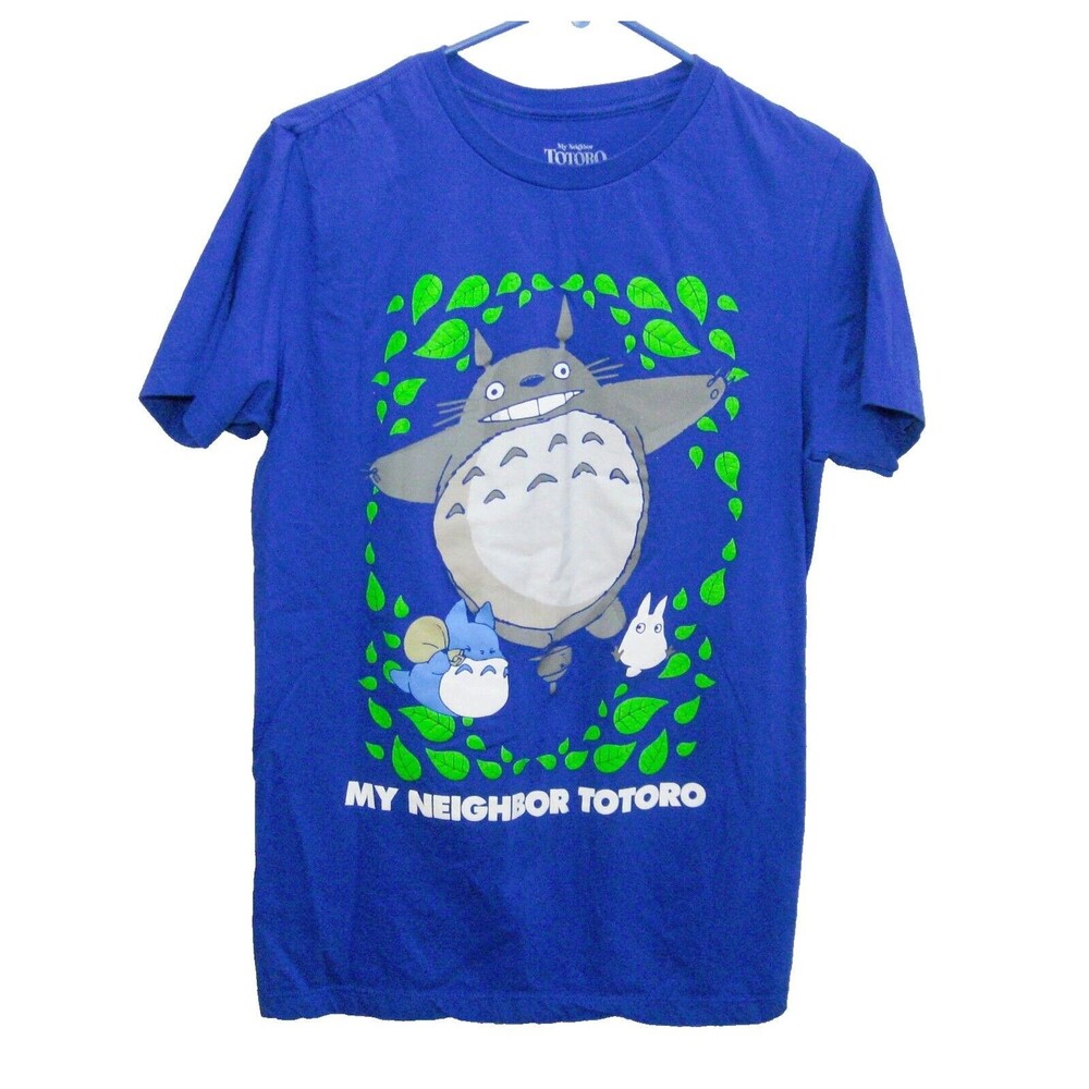 TOTORO Studio Ghibli Womens Medium Blue Short Sleeve Graphic T-Shirt Anime Japan